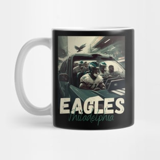 Philadelphia eagles football player graphic design cartoon style beautiful artwork Mug